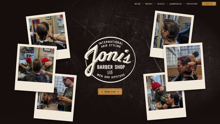 Joni's Barber Shopin nettisivu