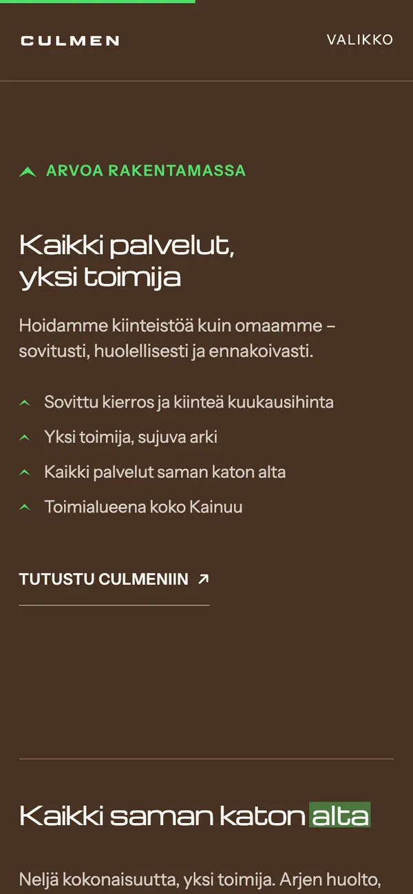 Culmen mobiilissa