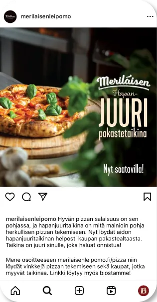 Meriläisen Leipomo – somesisältö