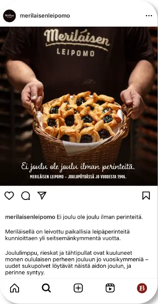 Meriläisen Leipomo – somesisältö