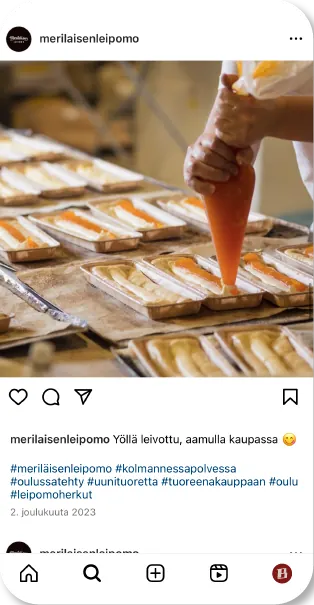 Meriläisen Leipomo – somesisältö